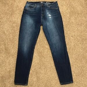 7 For All Mankind High Rise Jeans - Dark Blue